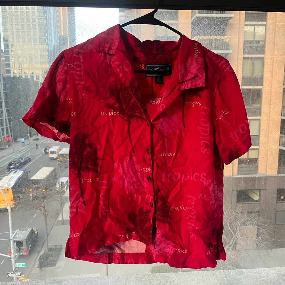 Hot pink Hawaiian shirt